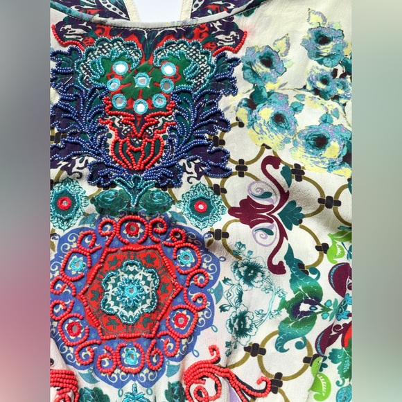 Hemant & Nandita Silk Embroidered Canaria Maxi Dress - Picture 5 of 13